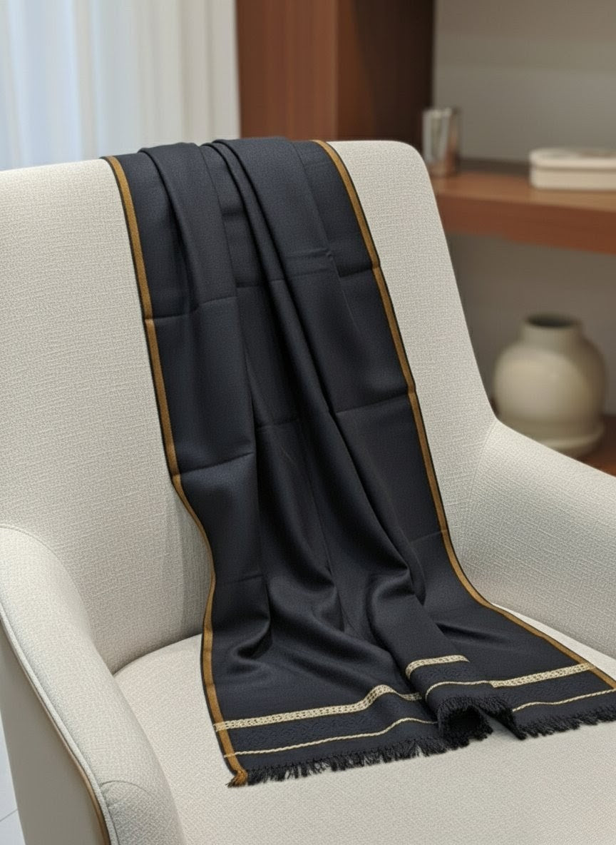 Premium Wool Shawl – Black